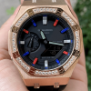 ga-2100 custom pepsi diamond rose gold